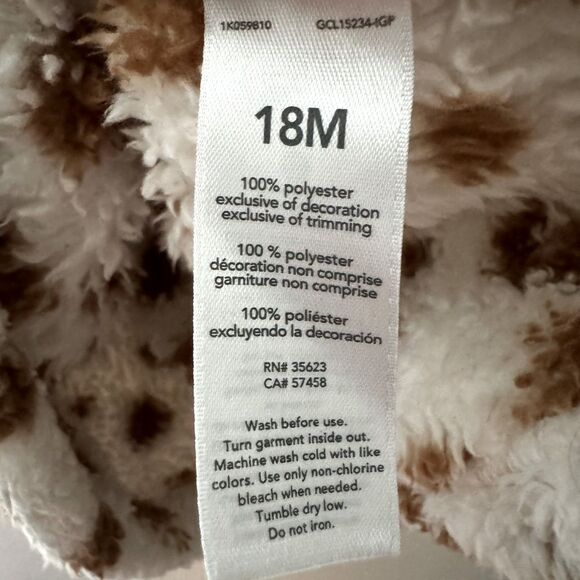 Carter's Cheetah Print Fleece Baby Half-Zip Sweatshirt Size 18 Months - Picture 4 of 4